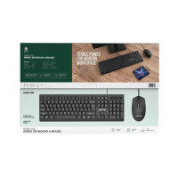 Green Lion GKM-100 Wired Keyboard and Mouse - Black